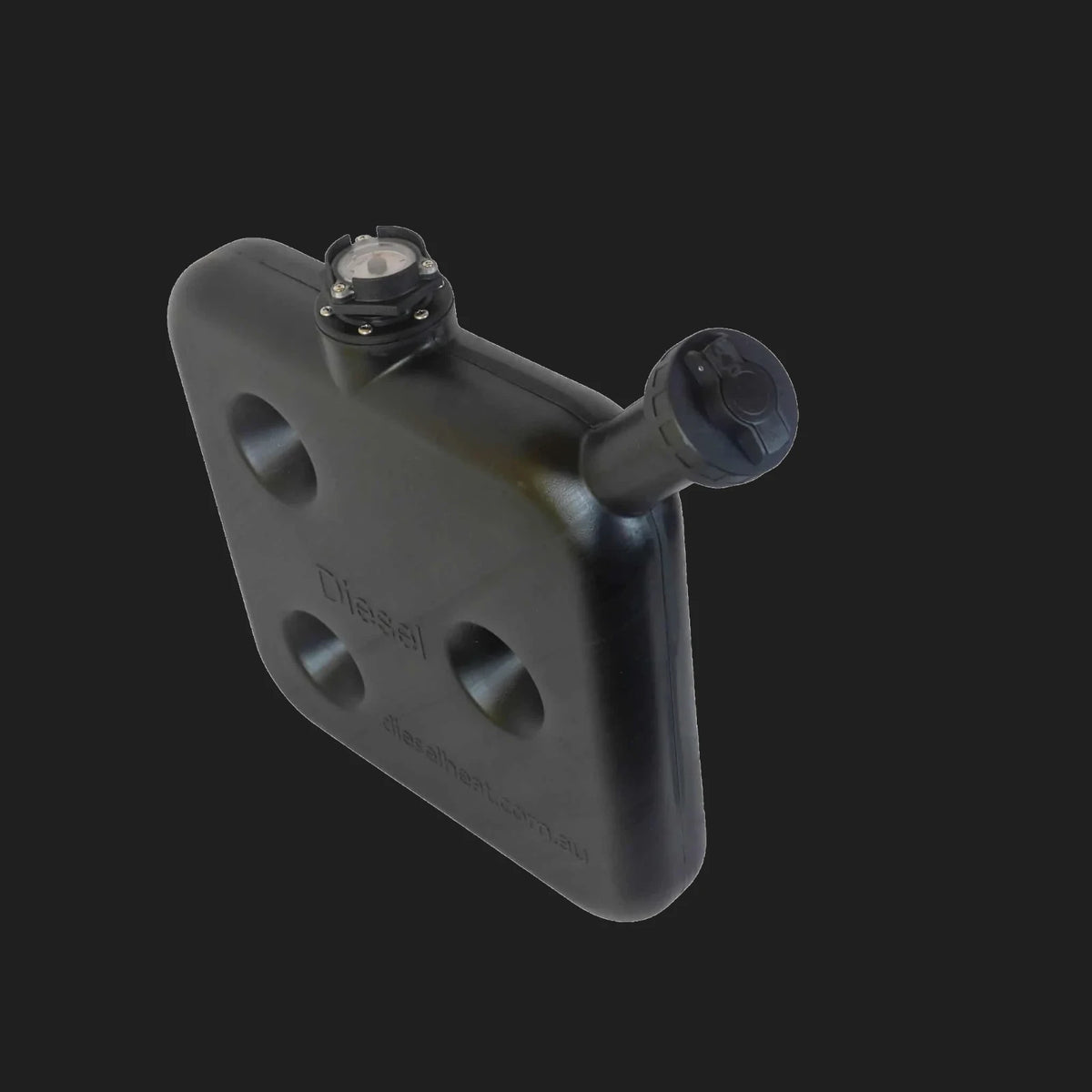 10L Black Wafer Fuel Tank for Diesel with Lockable Cap and Gauge