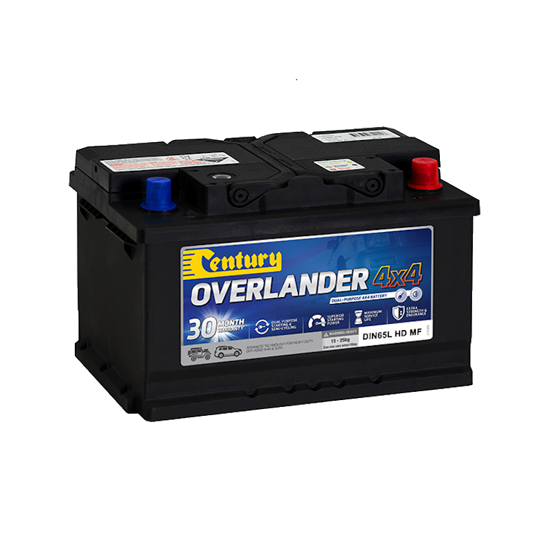 Century Overlander DIN65L HD MF 650CCA 110RC 65Ah 12V 4x4 dual-purpose battery, maintenance-free standard-post C polarity, made in Australia