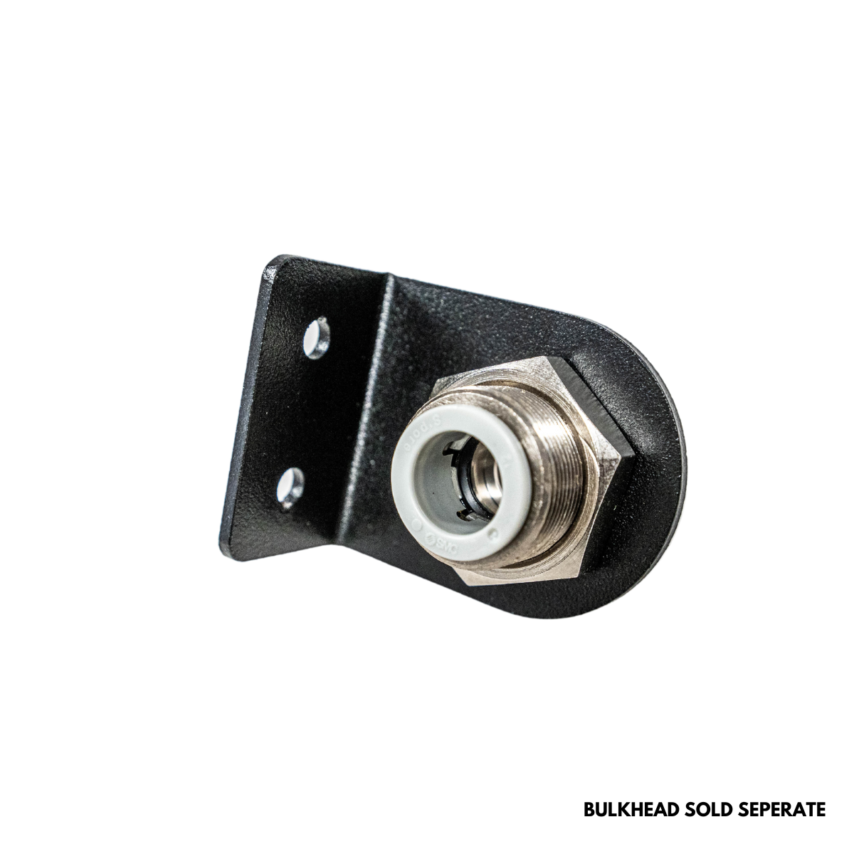 Angled bulkhead adapter plate — 3mm stainless steel, 40mm base with 50mm vertical face