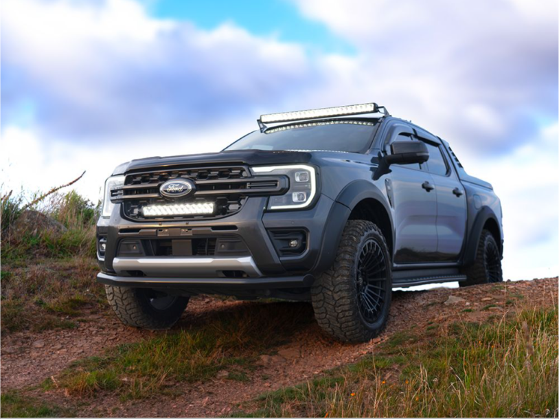 Ford vehicle grille with logo abd lazerlamps grille Kit