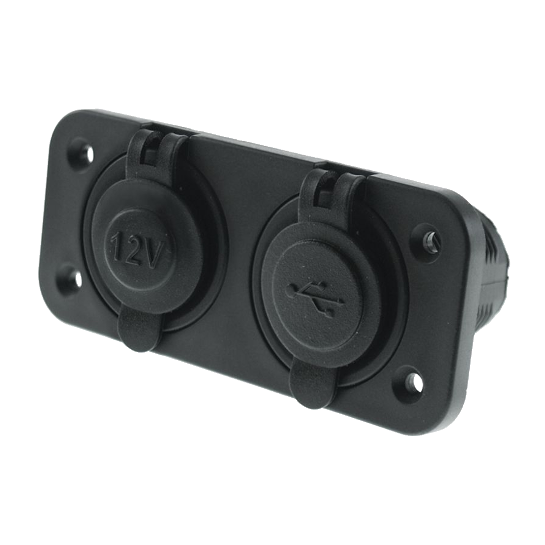 12V Accessory & Double USB Twin Socket Panel Mount
