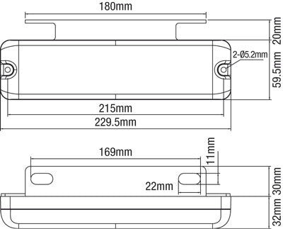 Roadvision 230 Series LED Combination Lamp Stop/Tail/Ind/Rev/Ref (Single)