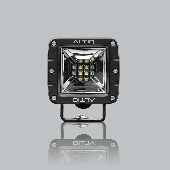 ALTIQ DX4 Scene work light in black, a square reflector holding nine LEDs behind a clear lens with the ALTIQ name above and below