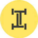 Yellow icon with a grey chassis in the centre