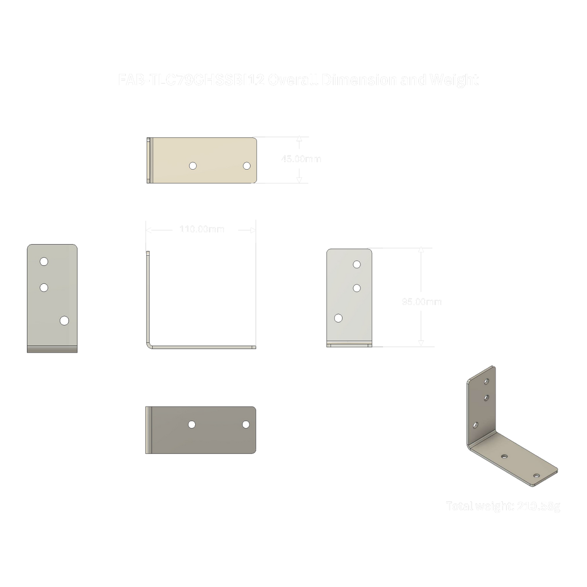 FAB-TLC79GHSSBI12 overall dimensions and weight