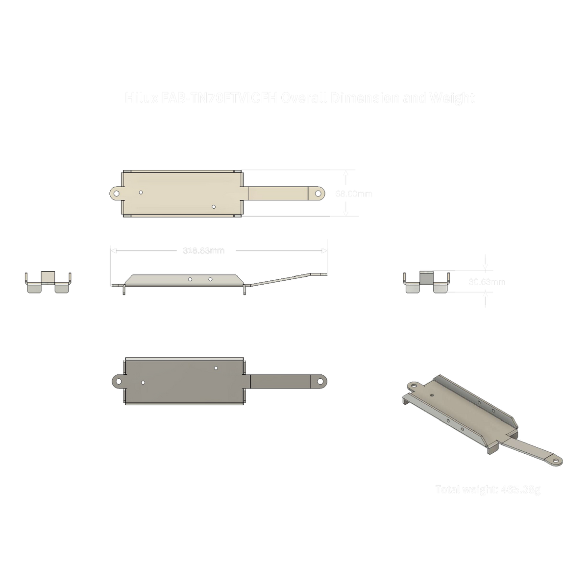 Hilux FAB-TN70FTVICFH overall dimensions and weight