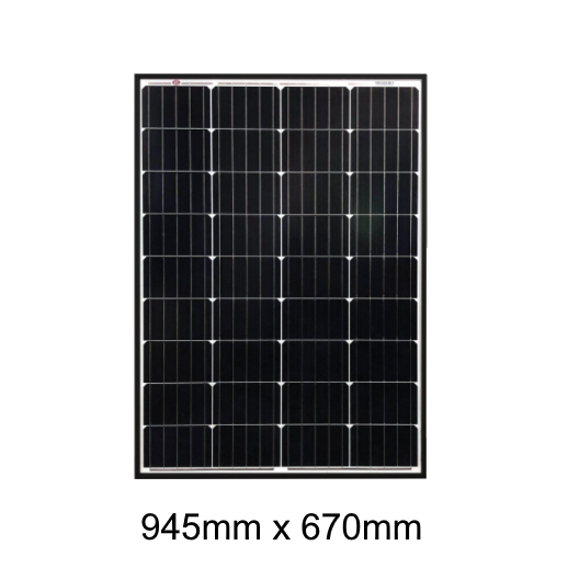 KT Solar 120W Monocrystalline Flat Roof Solar Panel (945x670x35)