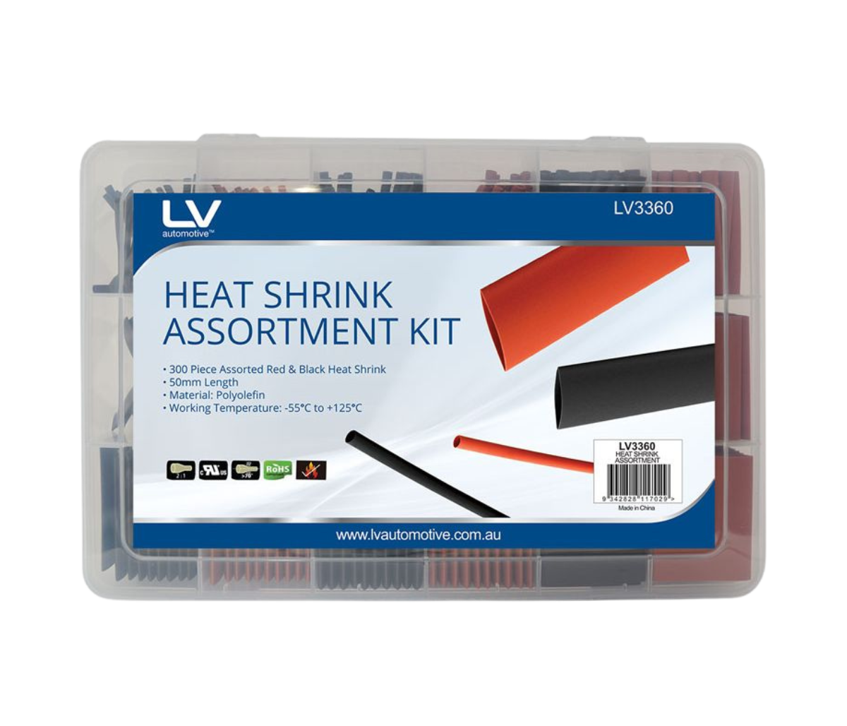 Dual WallHeatshrink Assortment Kit 300Pcs Red And Black L-50mm