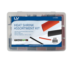 Dual Wall Heat Shrink Kit — 300 Pieces (9 Sizes, Red & Black)
