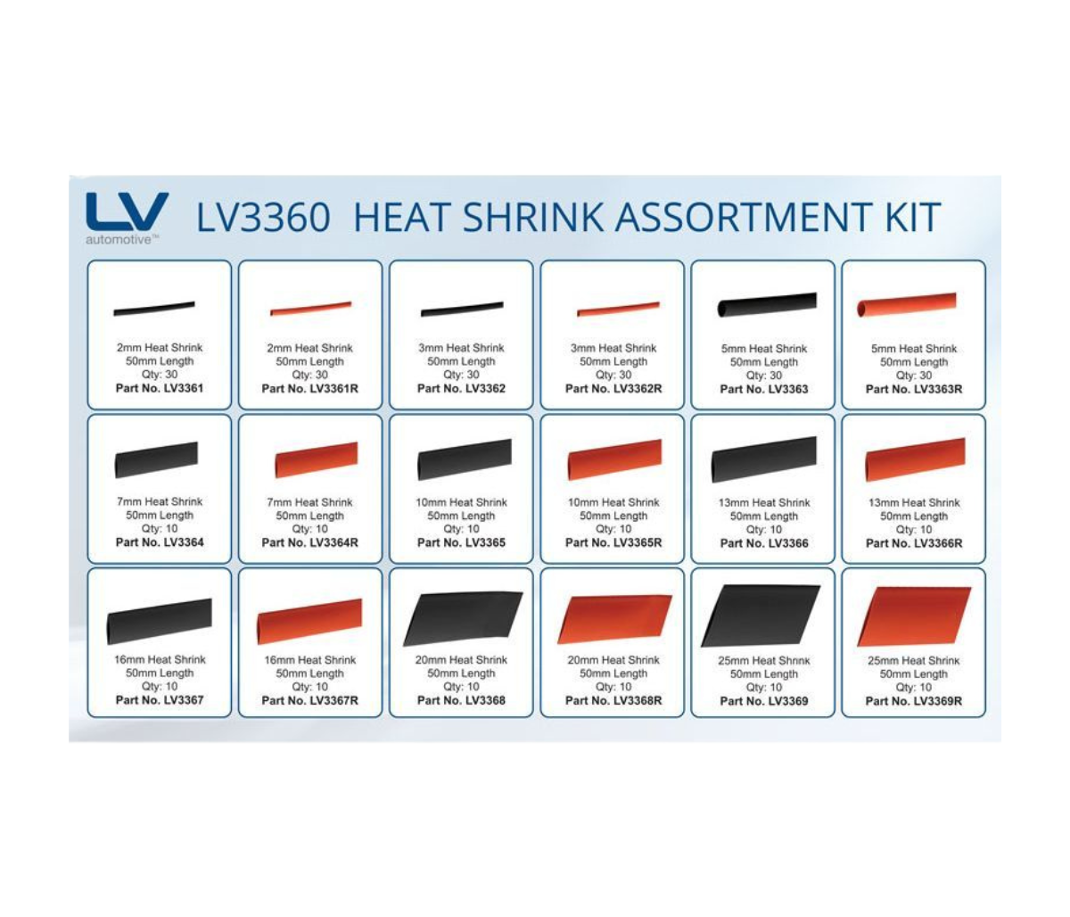 Dual WallHeatshrink Assortment Kit 300Pcs Red And Black L-50mm