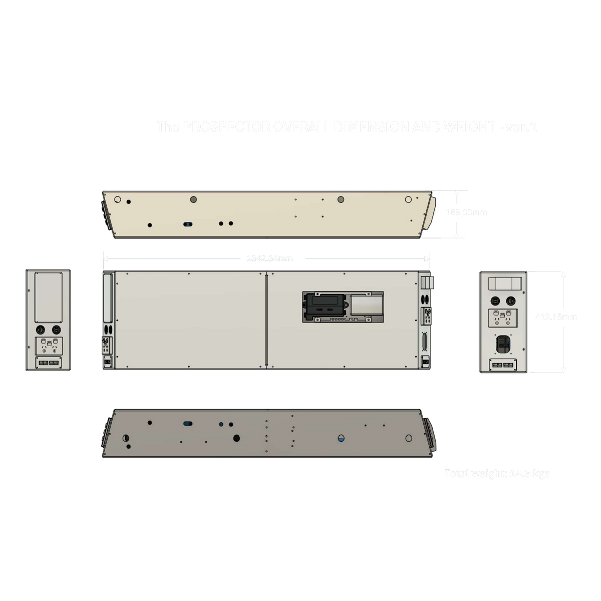 The Prospector ver.1 (Large - Garmin) overall dimensions and weight
