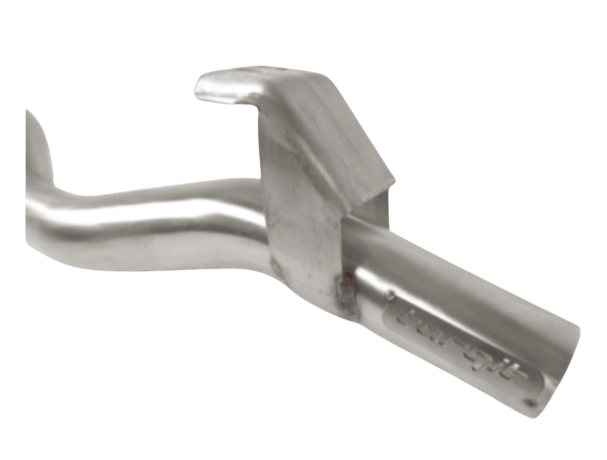Metallic tool or component on a white background