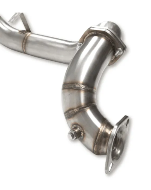 Metallic exhaust pipe on a white background