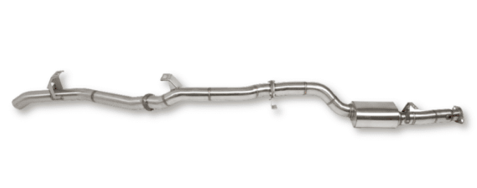 Metallic exhaust pipe on a white background