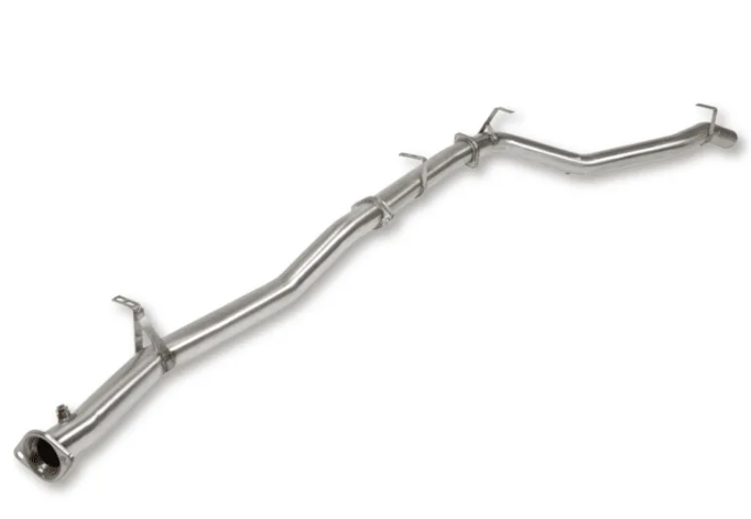 Metallic exhaust pipe on a white background