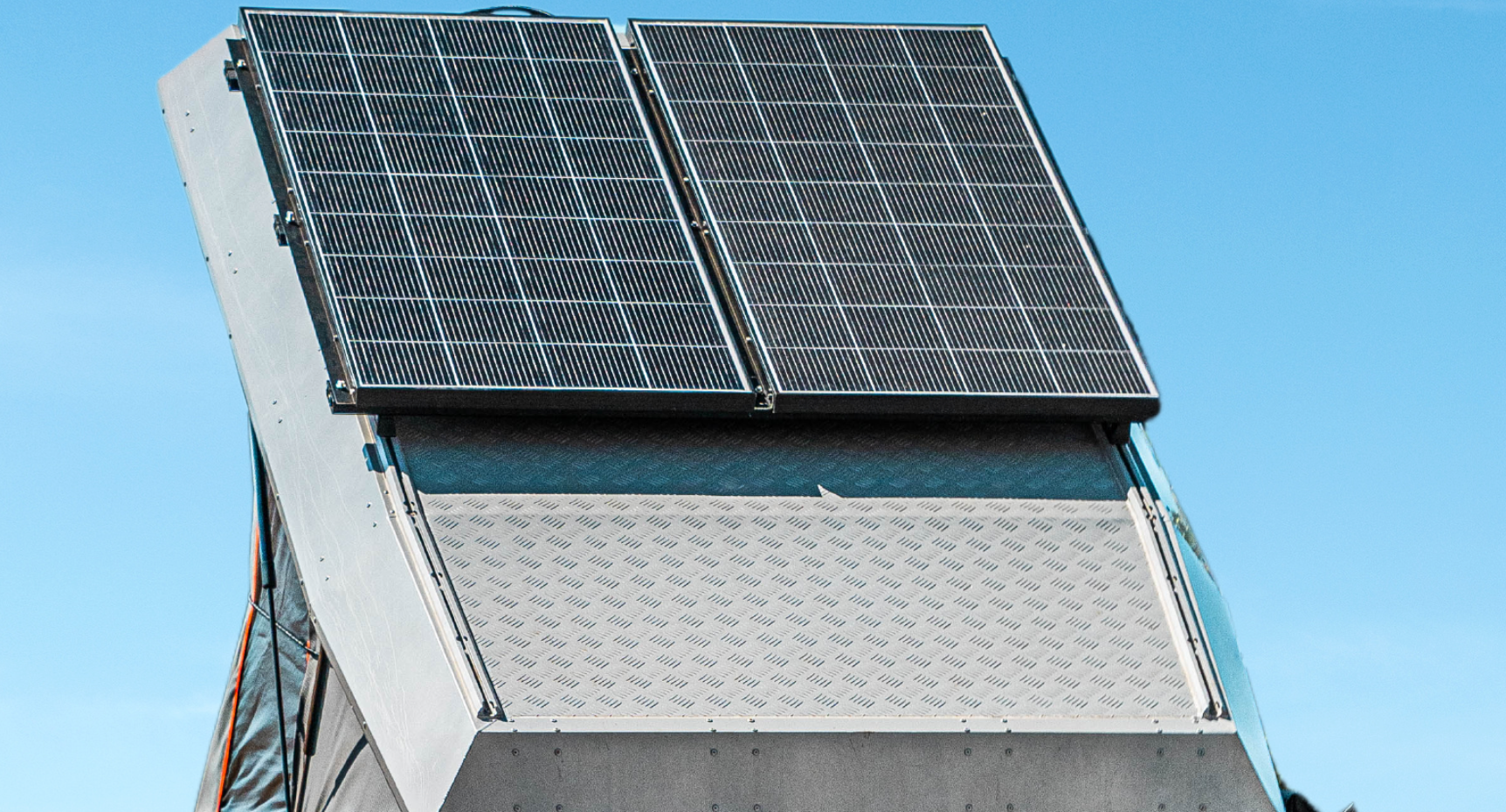 Solar panels on top of a truck