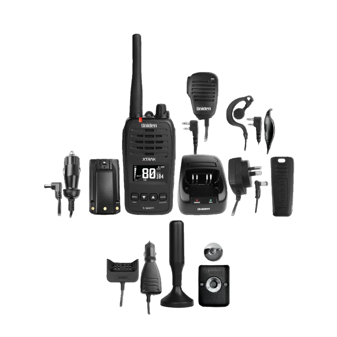 Uniden XTRAK 50 UHF Handheld Radio + Vehicle Accessory Kit