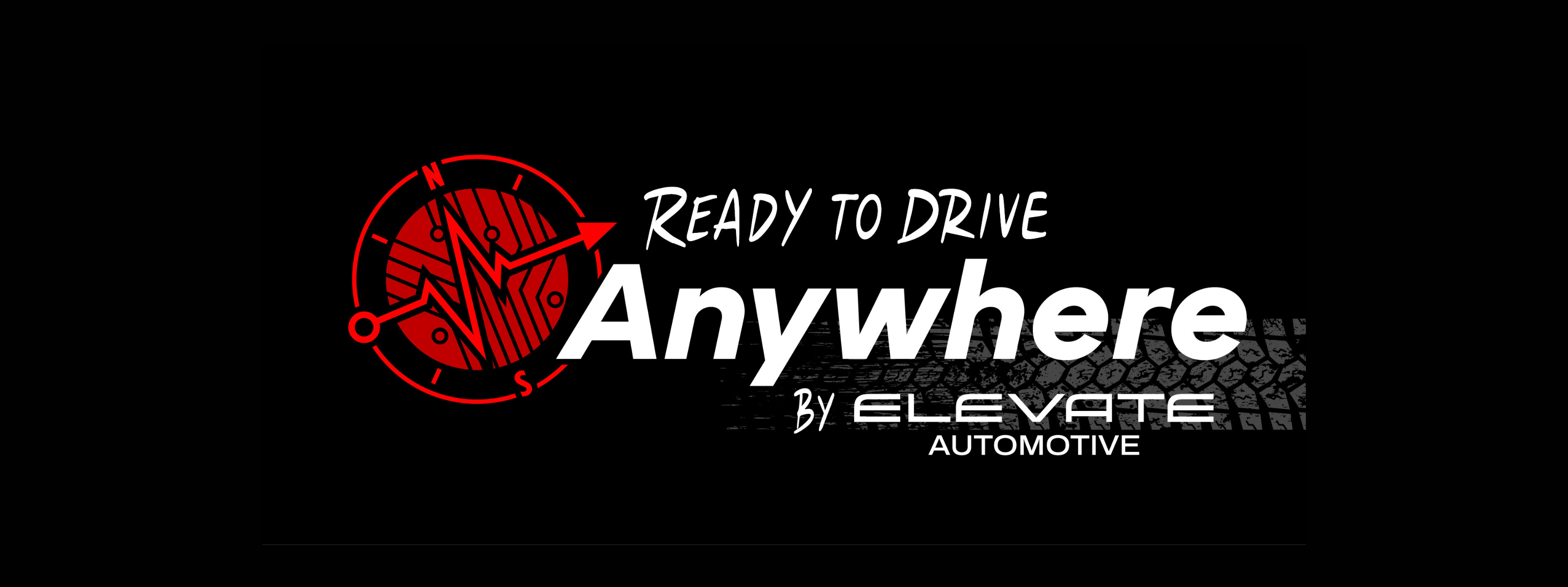 Logo of Elevate Automotive with text 'Ready to Drive Anywhere' on a black background