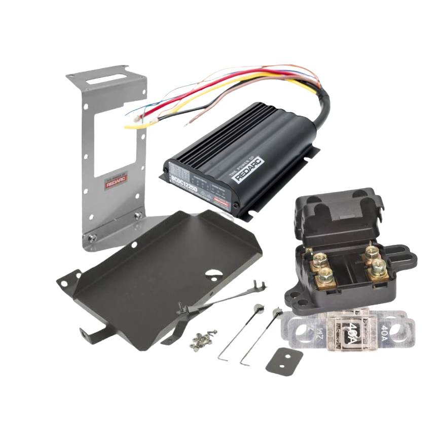 Under bonnet dual battery kit contents for the Toyota Prado 150 Series 2.8 litre turbo diesel, 2015 onwards