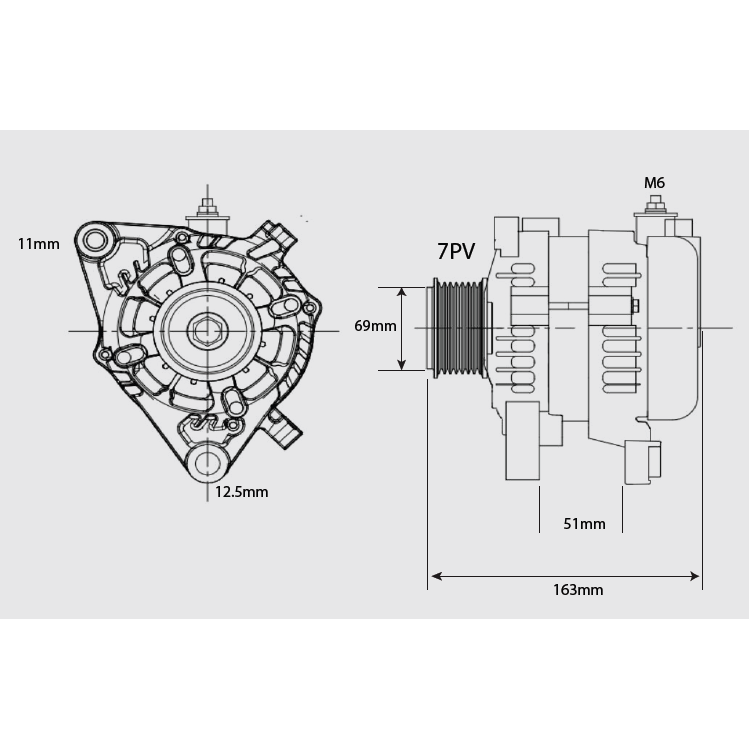 Black Series ALT 12V 240A, TOYOTA HILUX GUN SERIES W/- 1GDFTV, 2GDFTV