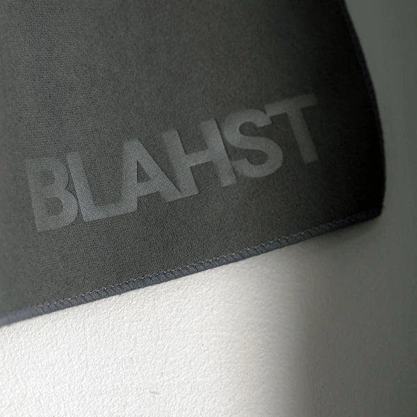 Microfibre Drying Towel grey with 'Blahst' branding