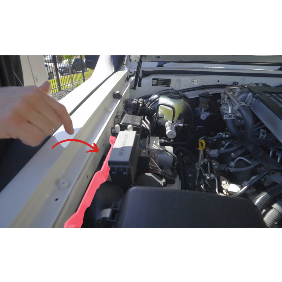 Toyota LC79 Fuse Box Relocation Bracket — Left-Side DBT Mount – view 3