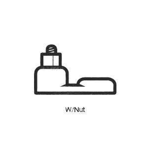 Line drawing of a battery terminal with a threaded post and wing nut on a raised base, labelled W/Nut – Century industrial deep cycle battery