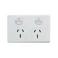 Clipsal C2000 Series Double GPO 15A 240V 2 Pole Horizontal White (C2025D15WE)