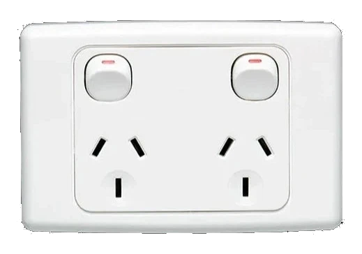 Clipsal C2000 Series Twin GPO 10A 250V Double Pole Horizontal White (CLIC2025DWE)