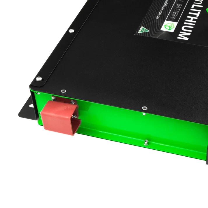 Custom Lithium Next Generation 230Ah Ultra Slim Lithium Battery terminals close-up