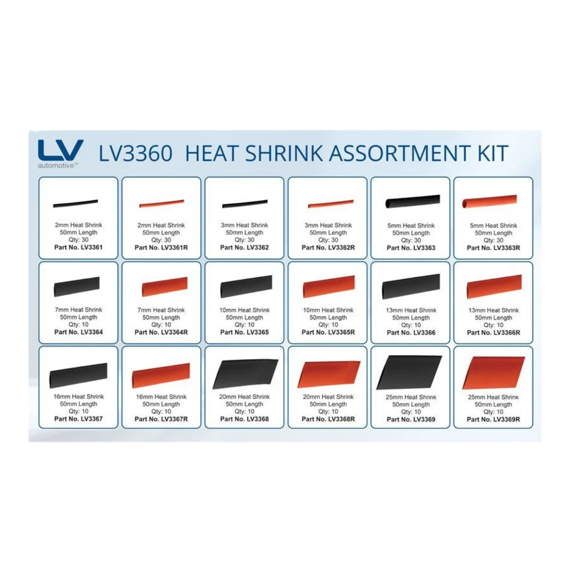 Single-wall heat shrink tubing close-up, red and black
