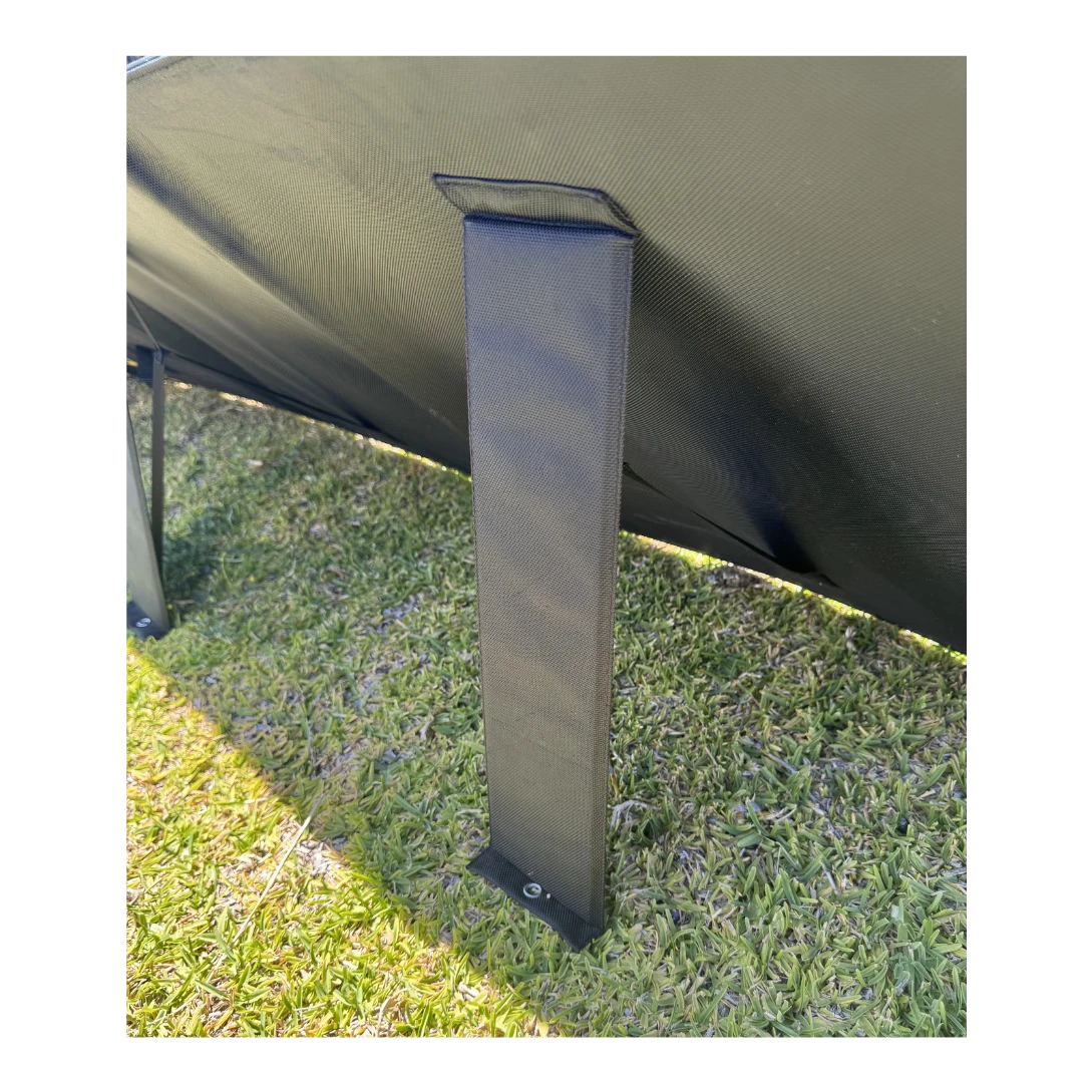 Fold-out support leg on the solar blanket – Elevate Automotive 200W 50V Solar Blanket