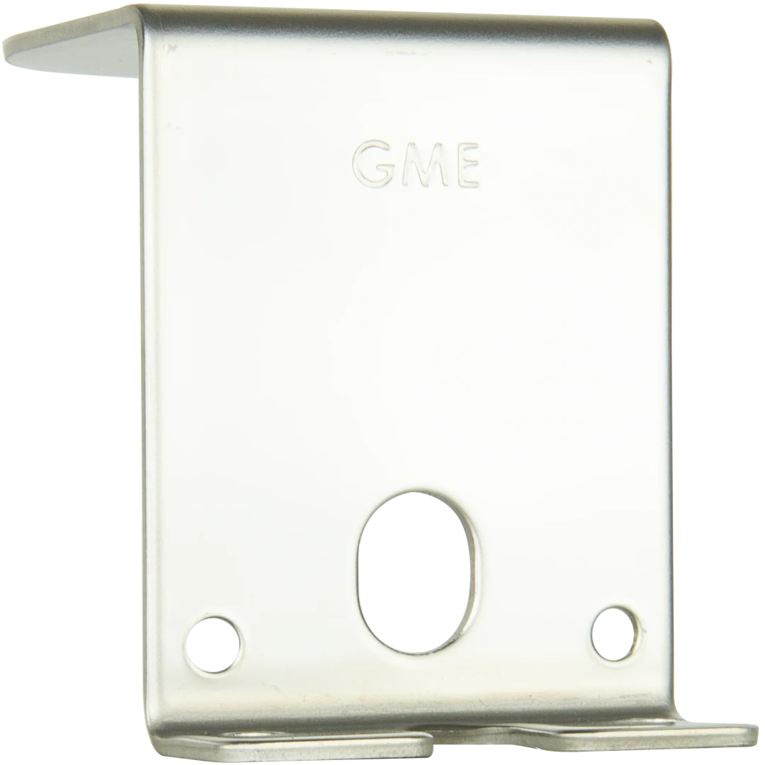 GME Antenna M/Bracket, gutter Z shape – three-quarter view of the stainless bracket
