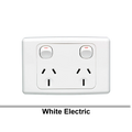 GPO 2000 series Standard 2Gang Horiz 15A 240V 2 Pole White