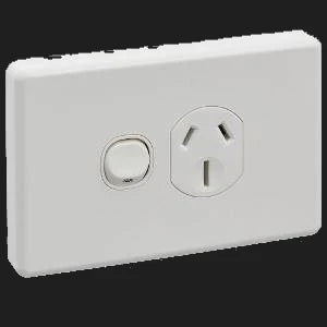 GPO Switched Outlet Flush Mount Standard 1 Gang 15A 250V 2 Pole White