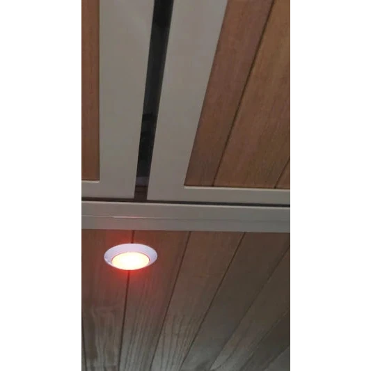 Ceiling light fixture with wooden paneling – Headspace Roof Conversion LC60