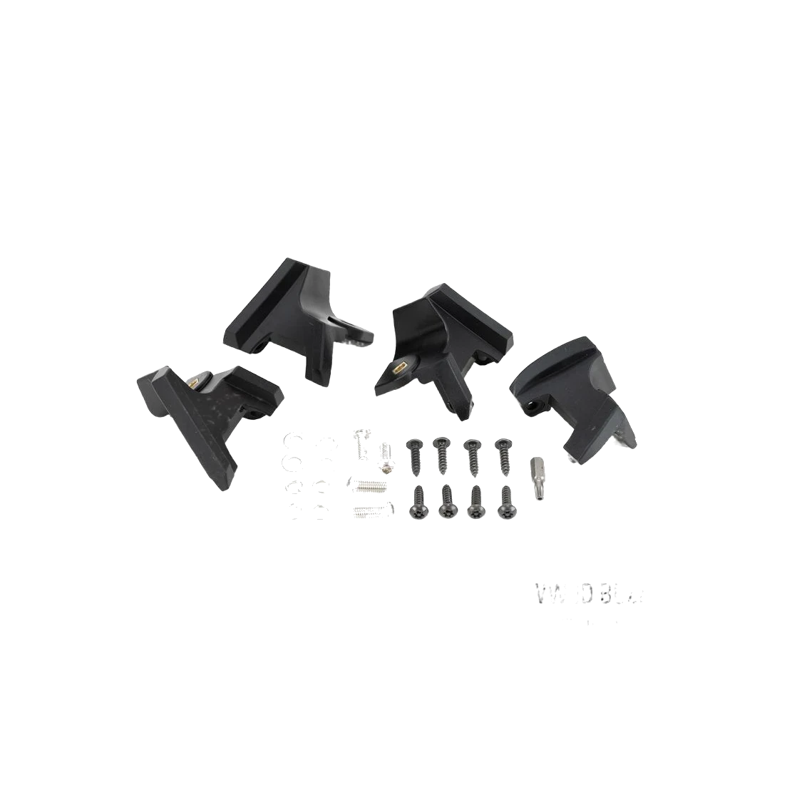Lazer Lamps VW ID Buzz (2025+) Grille Kit – set of black plastic components and screws on a white background with text indicating compatibility for VW ID Buzz.