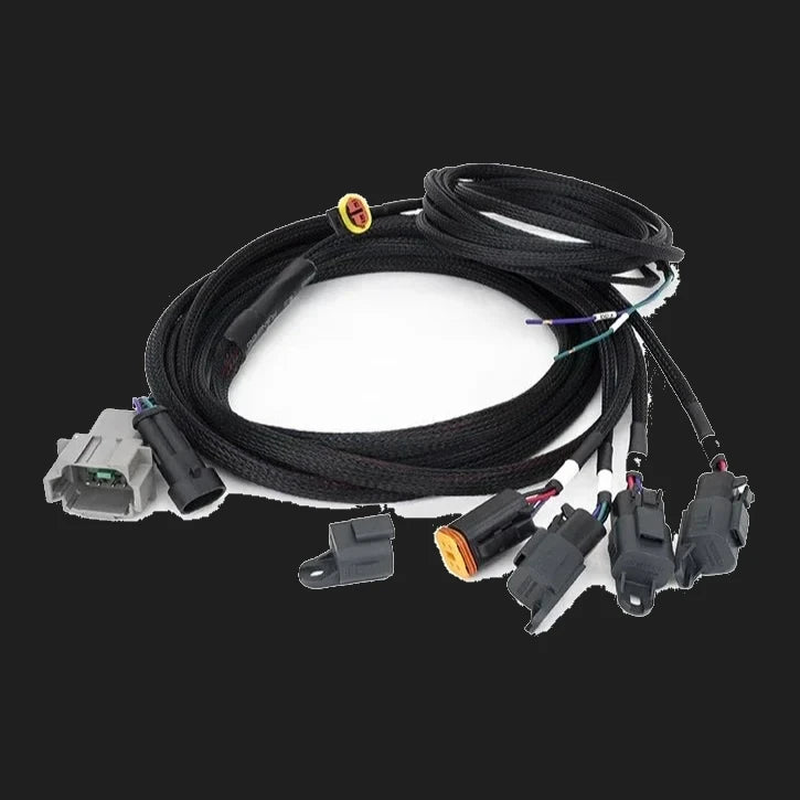 Car wiring harness kit with connectors on a white background