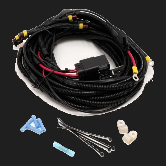 Wiring harness kit with connectors on a white background