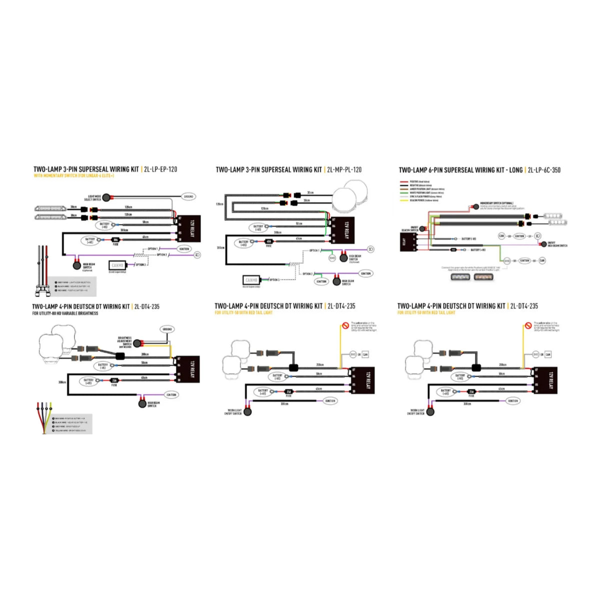 Wiring diagrams for automotive lighting systems.