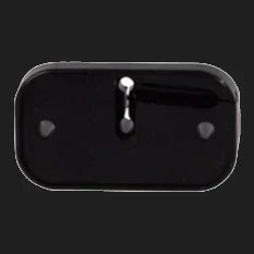 Black rubber mounting pad from the top, the smooth face with a central slot and two locating dimples – Lightforce ROK9 30° Angled Base