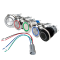 Series of Metal Push Button Switches w/LED On/Off, 19mm 5V (Harness sold separately)