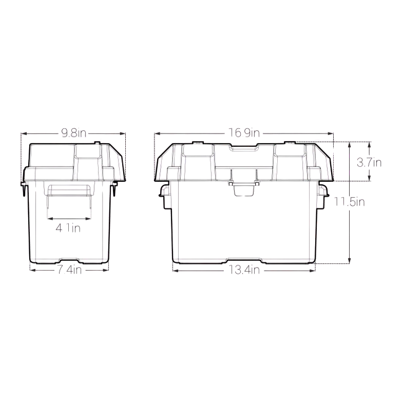 Noco Snap-Top Heavy Duty Plastic Battery Box HM327BK – view 3