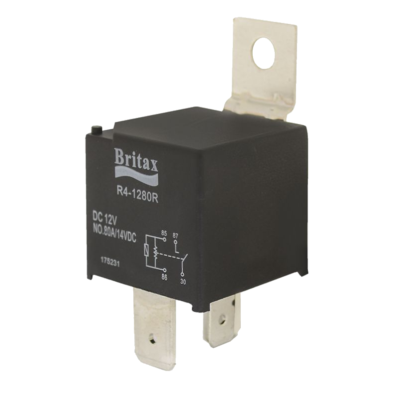 Britax Heavy Duty Mini Relay 12V 80A N/O 4Pin Resistor