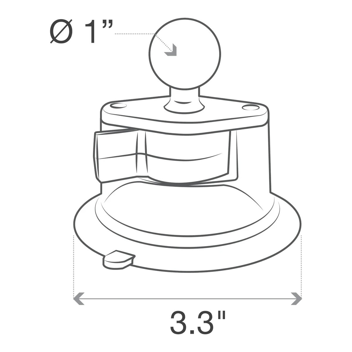 RAM® Twist-Lock™ Suction Cup Base with Ball – view 5
