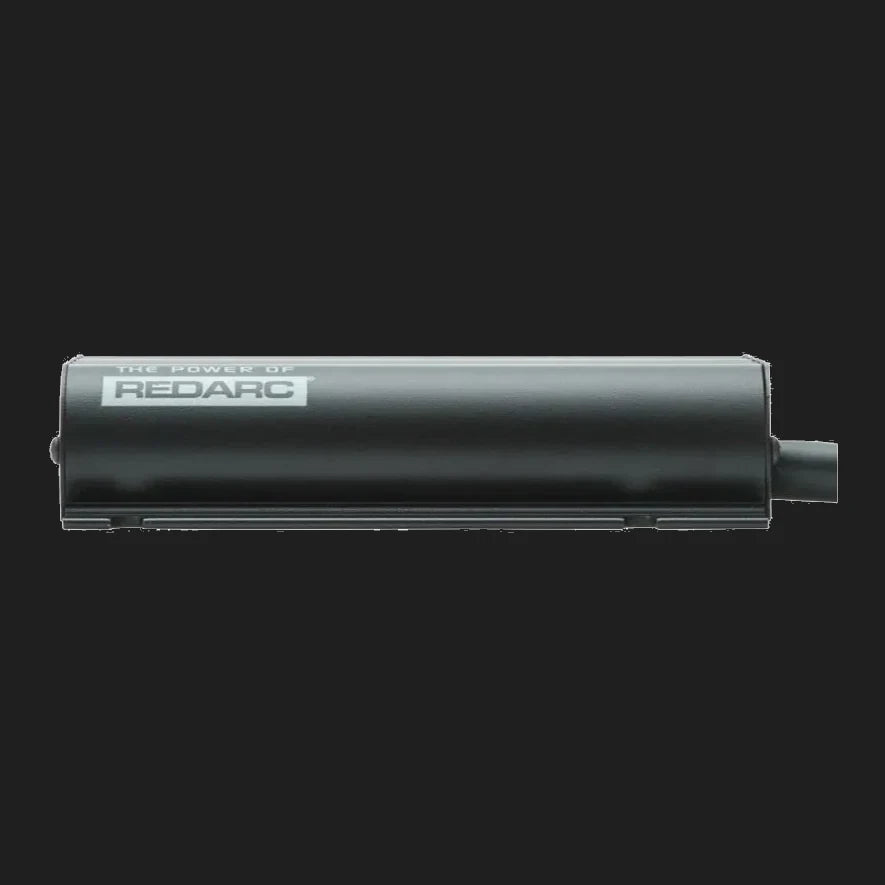 Redarc BCDC2420 24V DC-DC charger side view showing 37mm low-profile height for under-bonnet mounting
