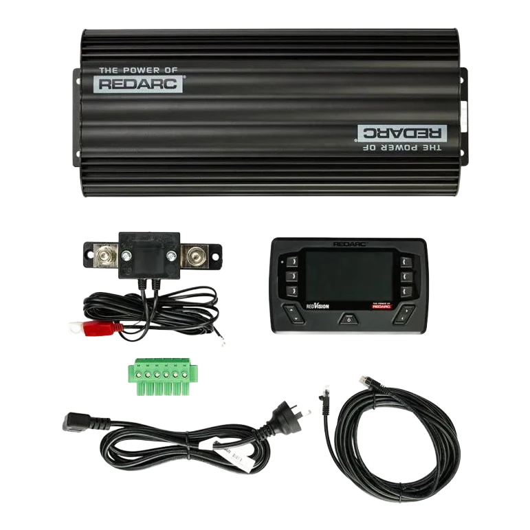 Redarc Manager30 BMS1230S3R side profile showing cable terminals and heat-sink body