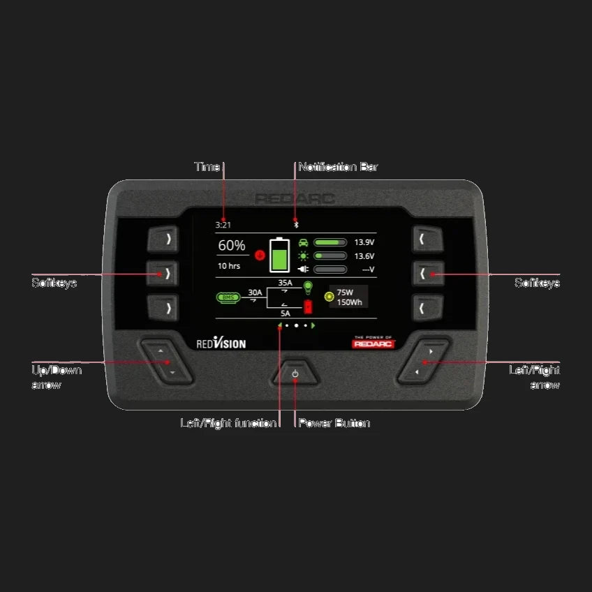 Redarc Manager30 BMS1230S3R battery management system with original RedVision screen display