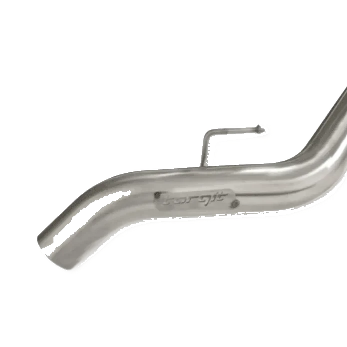 Stainless steel exhaust pipe on a white background – Torqit 3” DPF Back Performance Exhaust - ISUZU D-MAX 3.0TD GEN 3 9/2020+