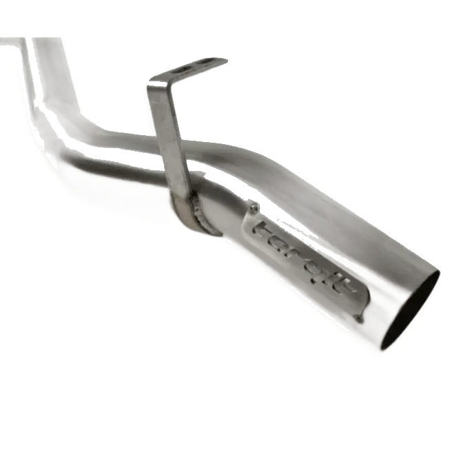 Stainless steel exhaust pipe with Torqit branding – Torqit 3″ Single Exit DPF Back Exhaust 79 Series 4.5L Toyota Landcruiser Dual Cab 2016-09/2023